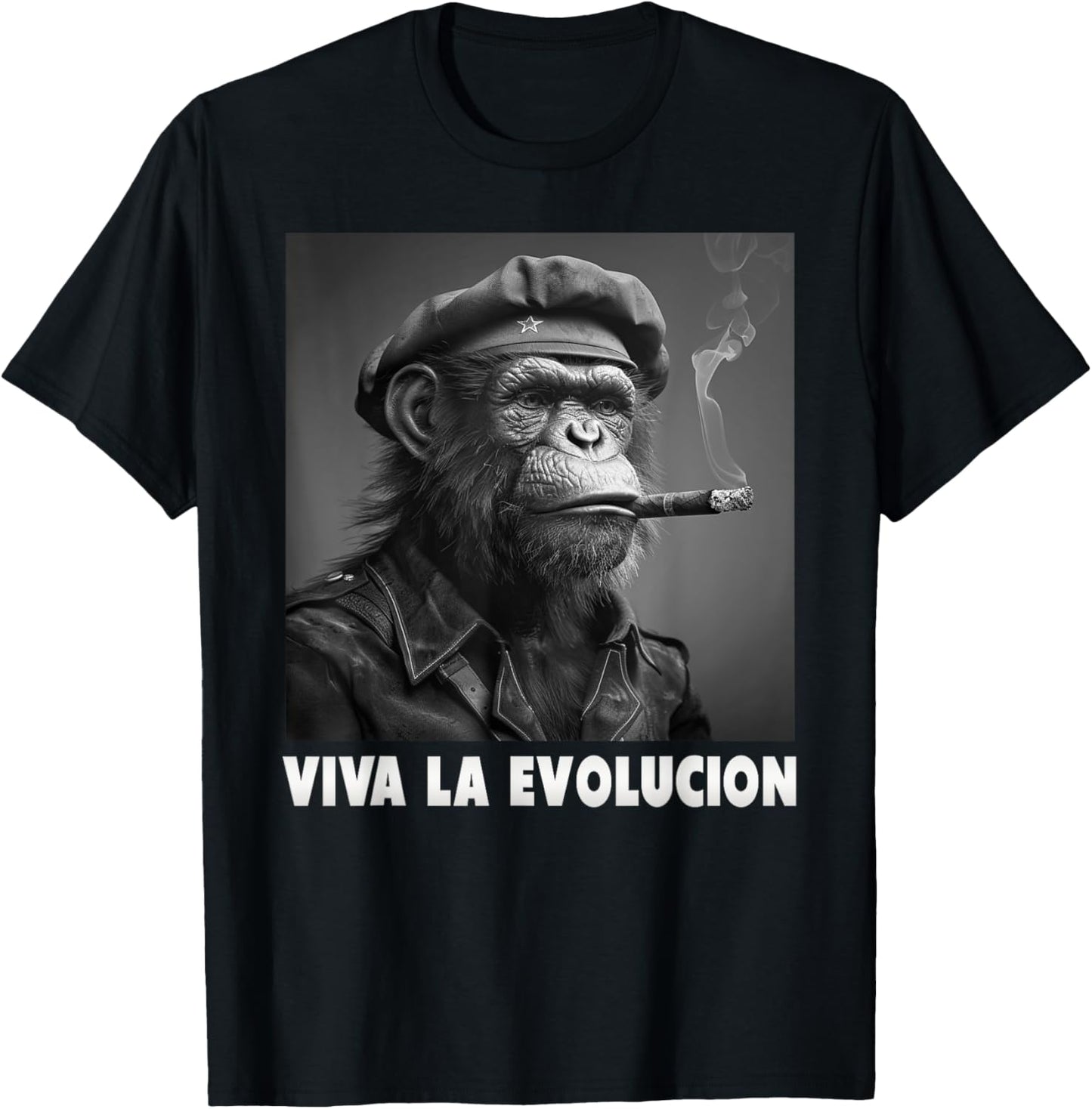 Viva La Evolucion, Révolution, Singe, Nerd T-Shirt - T-Shirt | Black