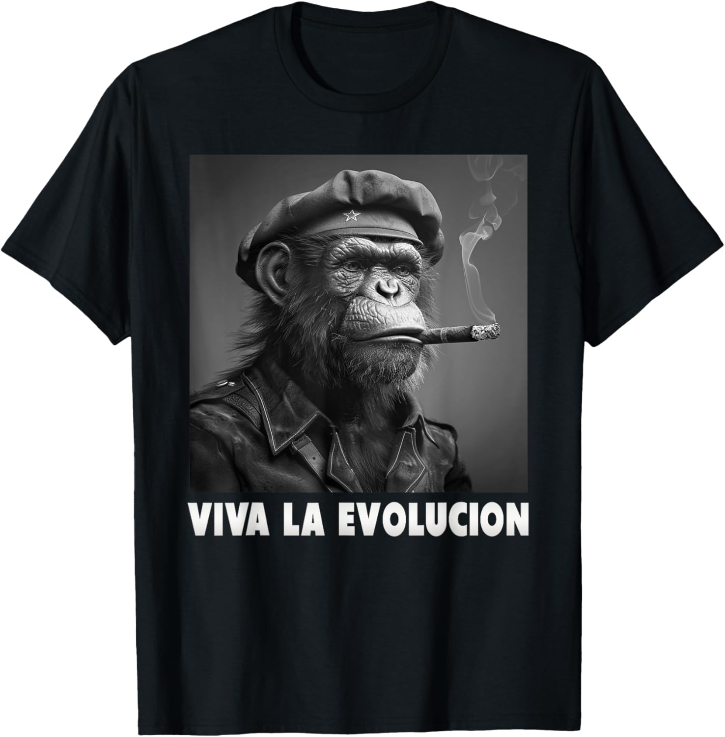 Viva La Evolucion, Révolution, Singe, Nerd T-Shirt - T-Shirt | Black