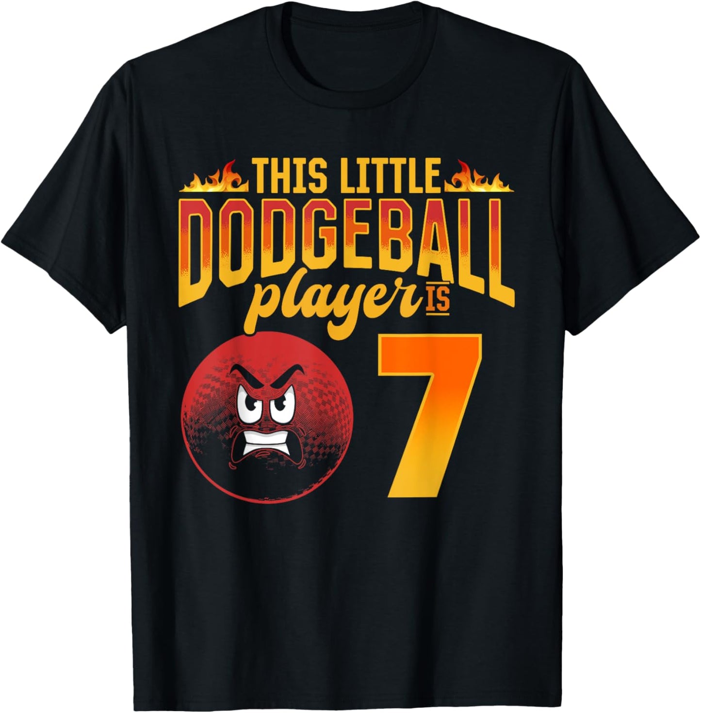 Dodgeball Player 7th Birthday Dodgeball Player T-Shirt - T-Shirt | Black