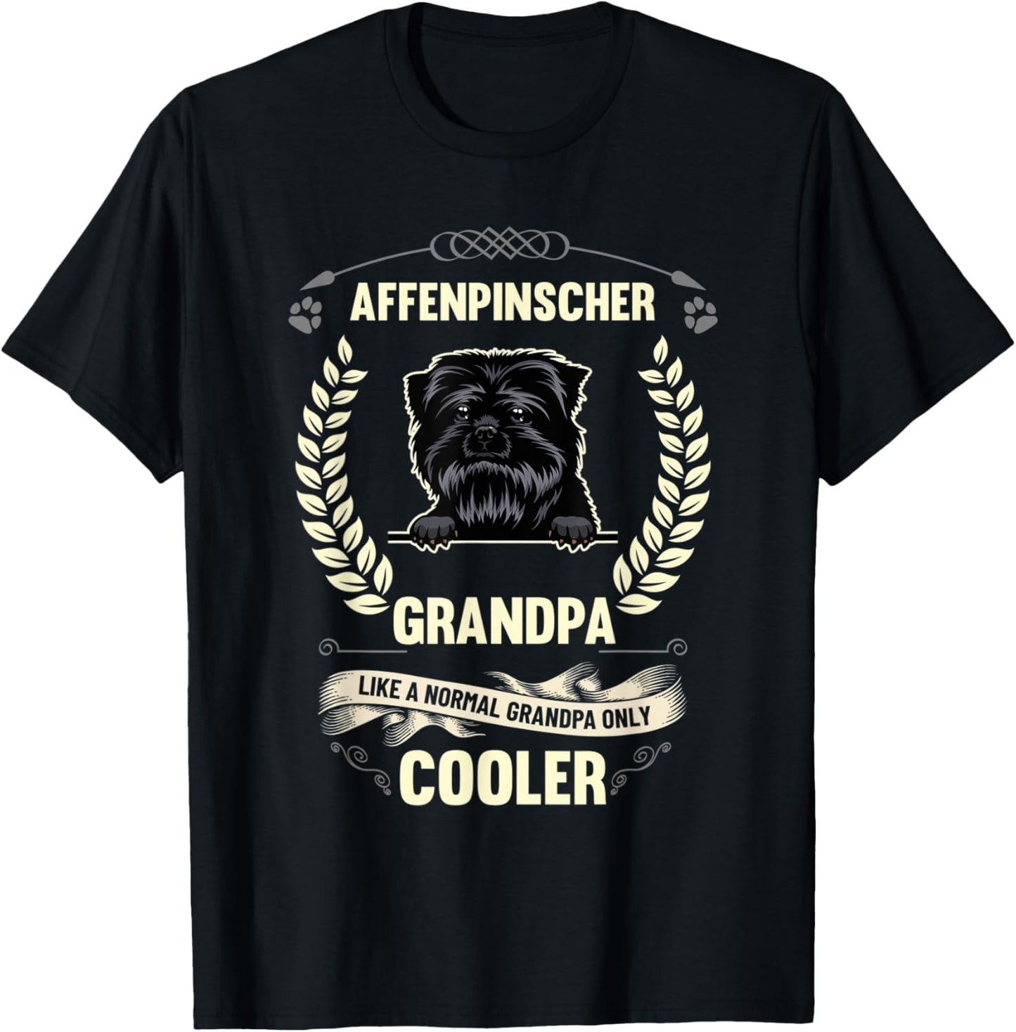 Affenpinscher Grandpa Like A Normal Grandpa Only Cooler T-Shirt - T-Shirt | Black