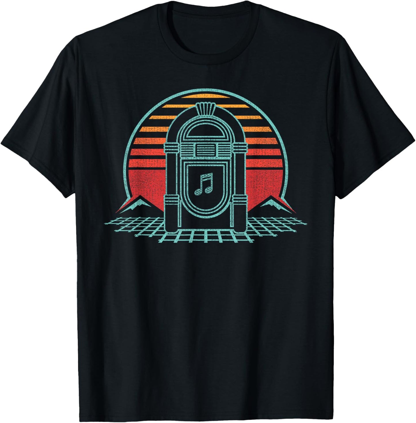 Jukebox Retro Vintage 80s Style Karaoke Gift T-Shirt - T-Shirt | Black