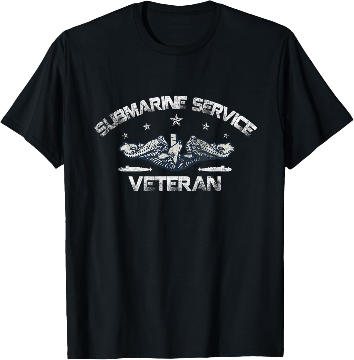 U.S Submarines Silent Service Veteran Vintage Flag Patriotic Men T-Shirt - T-Shirt | Black