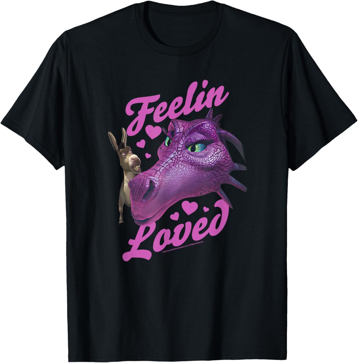 Shrek Donkey Dragon Feelin Loved T-Shirt - T-Shirt | Black