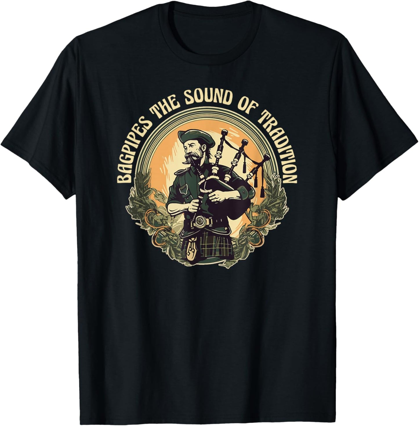 Bagpiper Bagpipes-Music Scotland Bagpipe-Sound Bagpipe T-Shirt - T-Shirt | Black