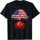 Turkey Roots Turkish American USA Flags Naturalization Gift Women Girls Kids Men T-Shirt - T-Shirt | Black