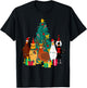 Cute Christmas Chickens Santa Farm Chickens Animals Pajamas T-Shirt - T-Shirt | Black