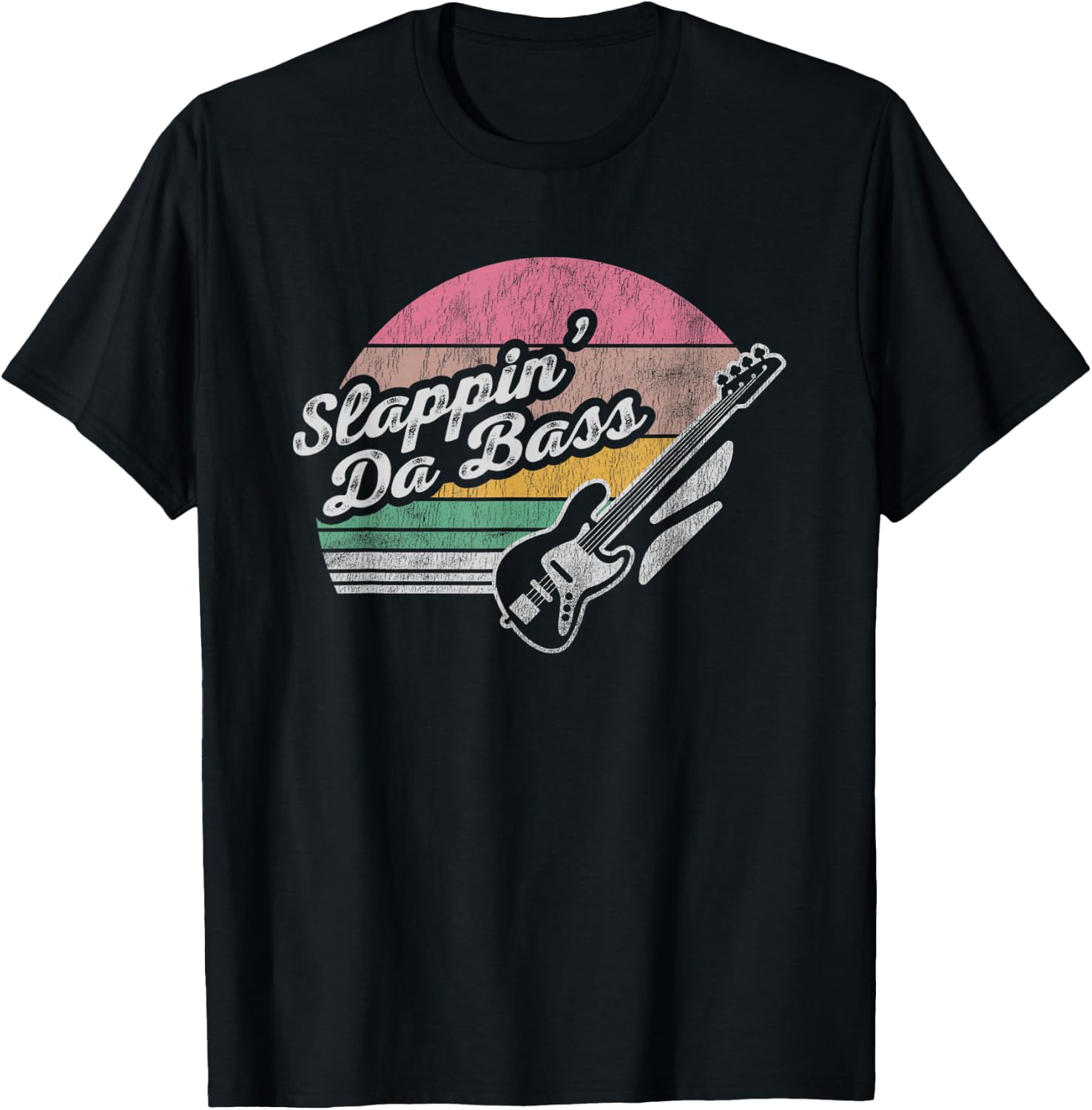 Slappin' Da Bass Vintage Bass Guitar T-Shirt - T-Shirt | Black