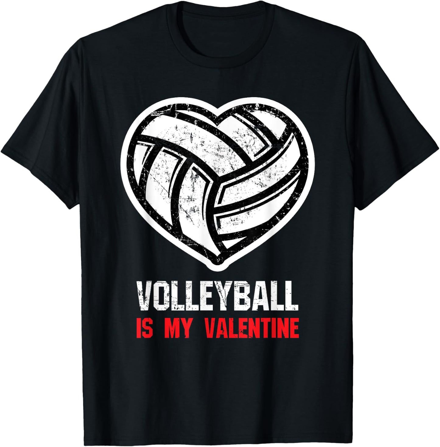 Volleyball Is My Valentine Gift T-Shirt - T-Shirt | Black