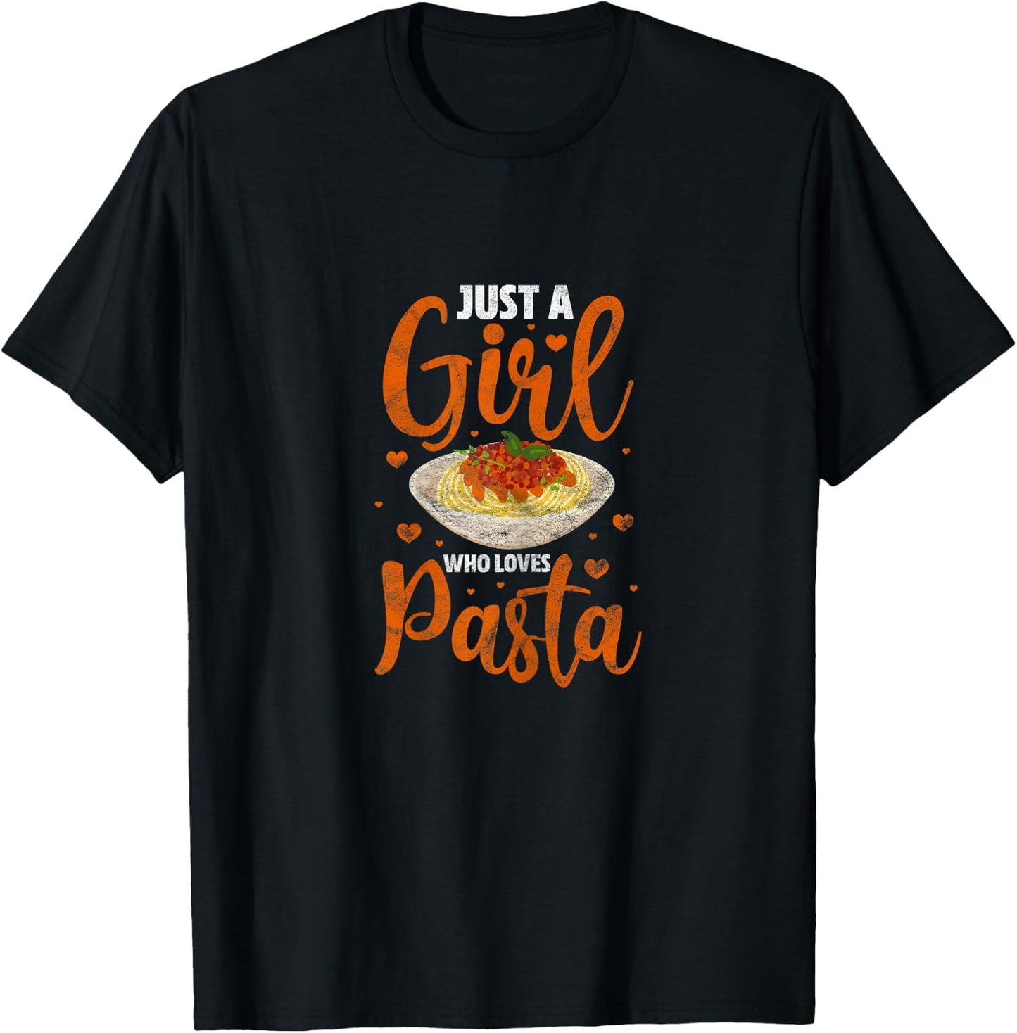 Pasta Italian Food Lover Cute Just A Girl Who Loves Pasta T-Shirt - T-Shirt | Black