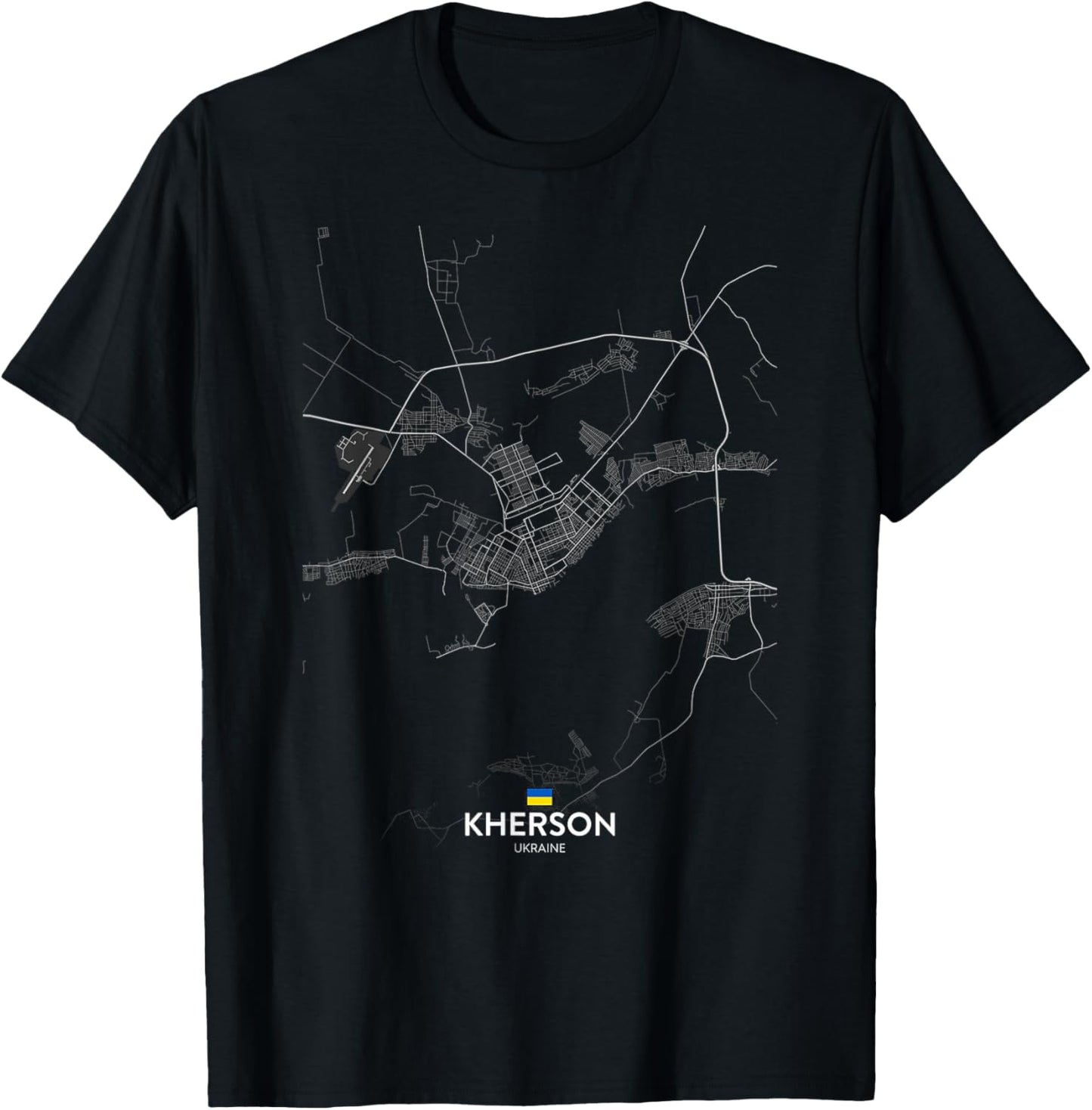 kherson ukraine City map Travel souvenir hometown T-Shirt - T-Shirt | Black