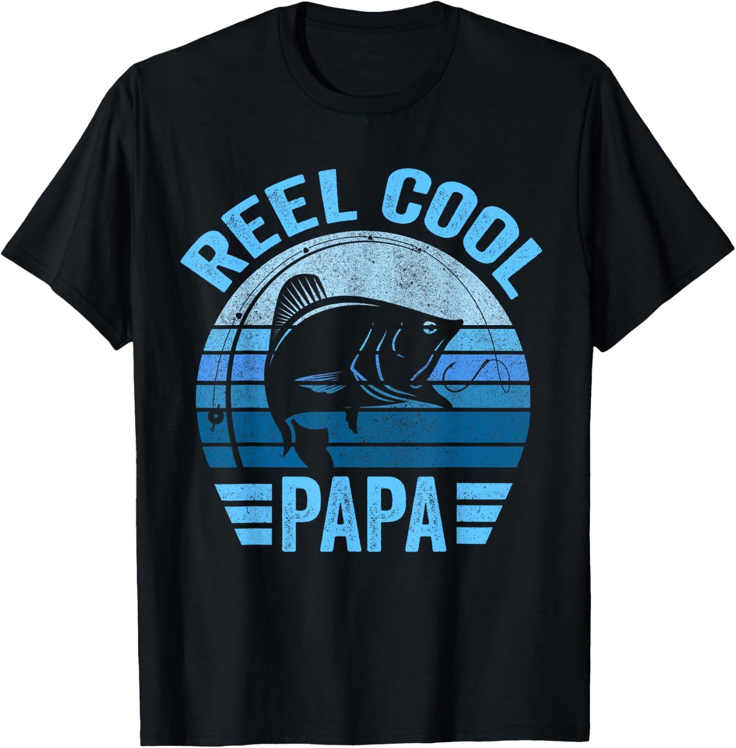 Reel Cool Papa Shirt Papa Fishing Reel Cool Papa T-Shirt - T-Shirt | Black