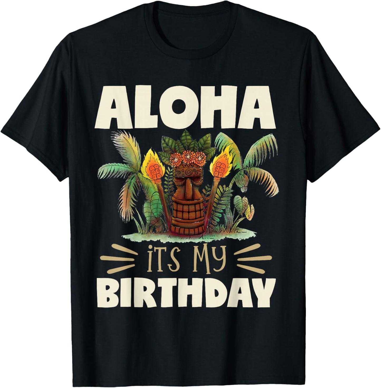 Hawaiian Islands Vintage Souvenir Aloha Its My Birthday T-Shirt - T-Shirt | Black