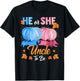 Halloween Pumpkin Gender Reveal He or She Uncle To Be T-Shirt - T-Shirt | Black