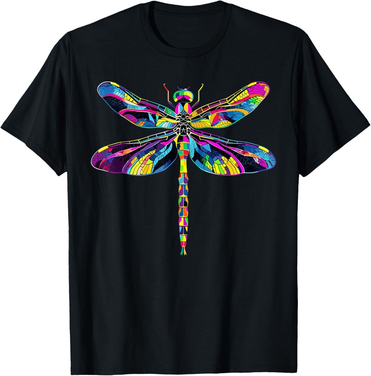 Dragonfly Dragonfly Flying Insects Colorful Wings Soft , Black, S T-Shirt - T-Shirt | Black