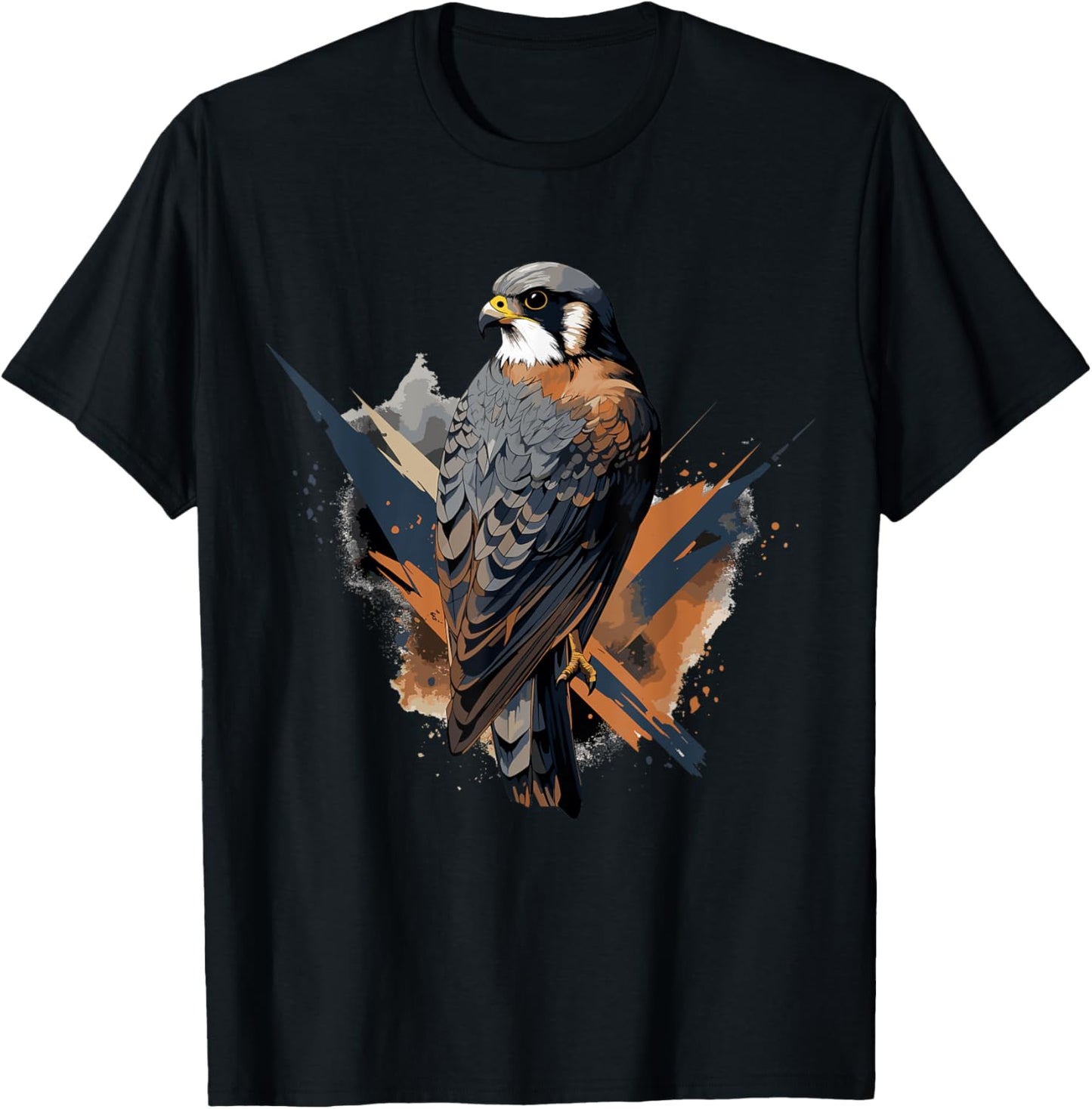 American Kestrel Bird Geometric Patten Art,Cute Kestrel Lov T-Shirt - T-Shirt | Black
