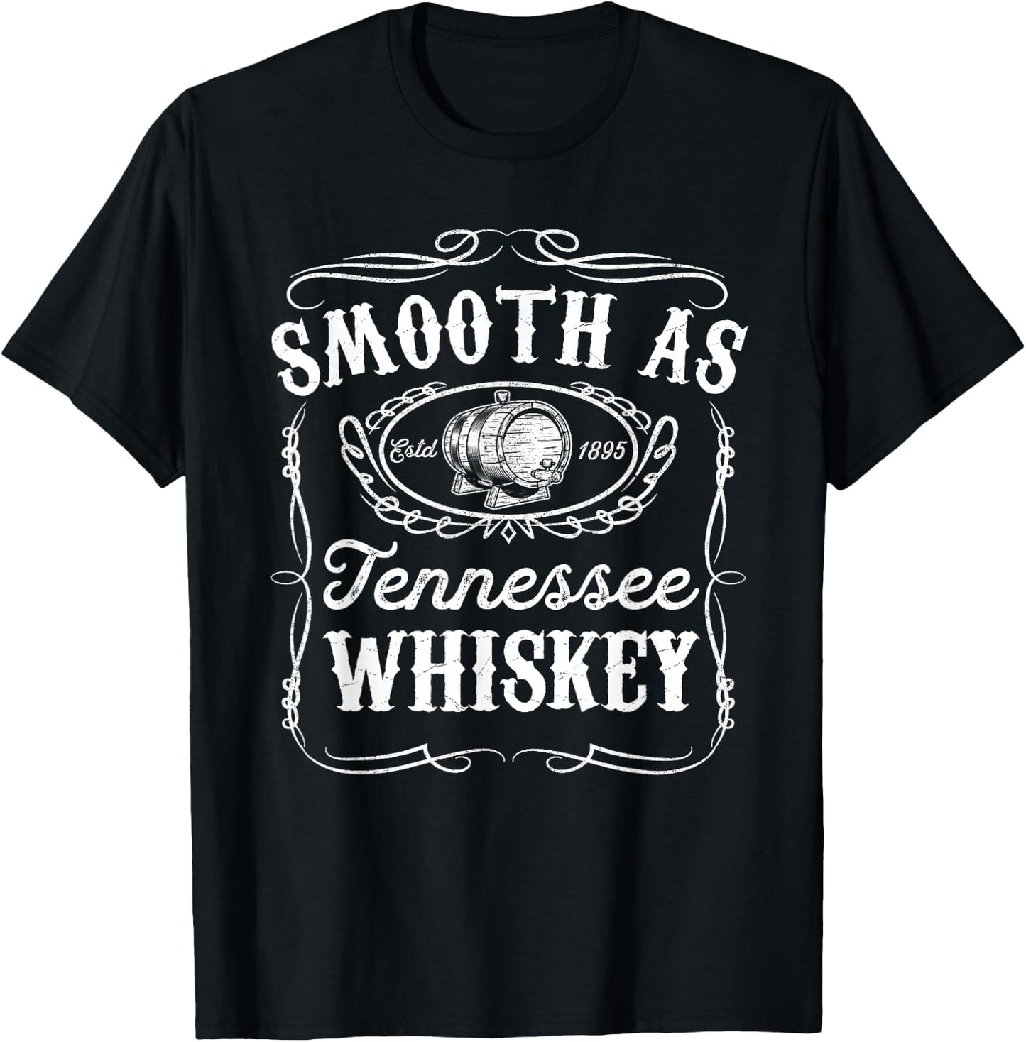 Smooth As Tennessee Whiskey Funny Bourbon Lover Scotch Gift T-Shirt - T-Shirt | Black