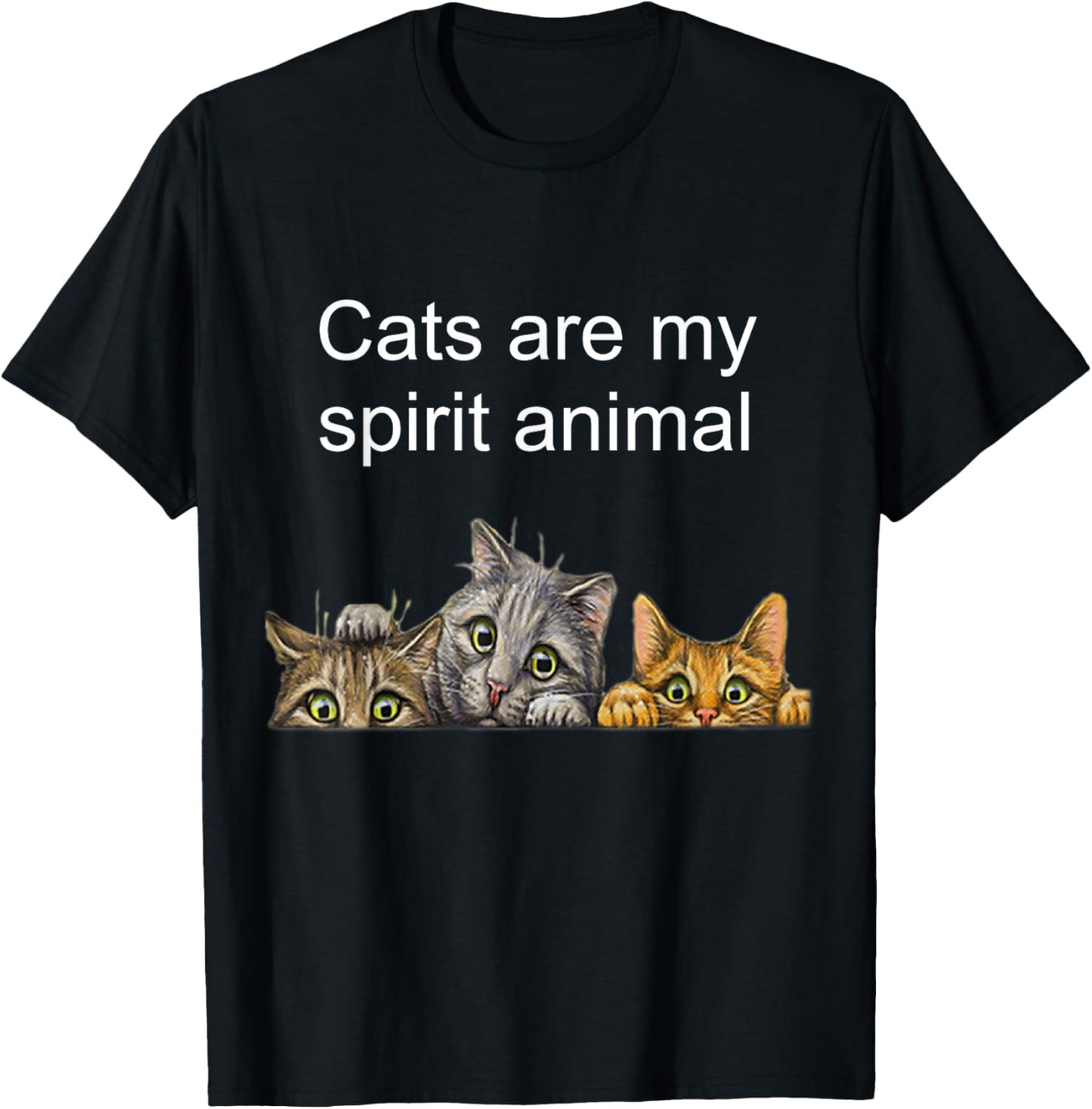 Cats are My Spirit Animal T-Shirt - T-Shirt | Black