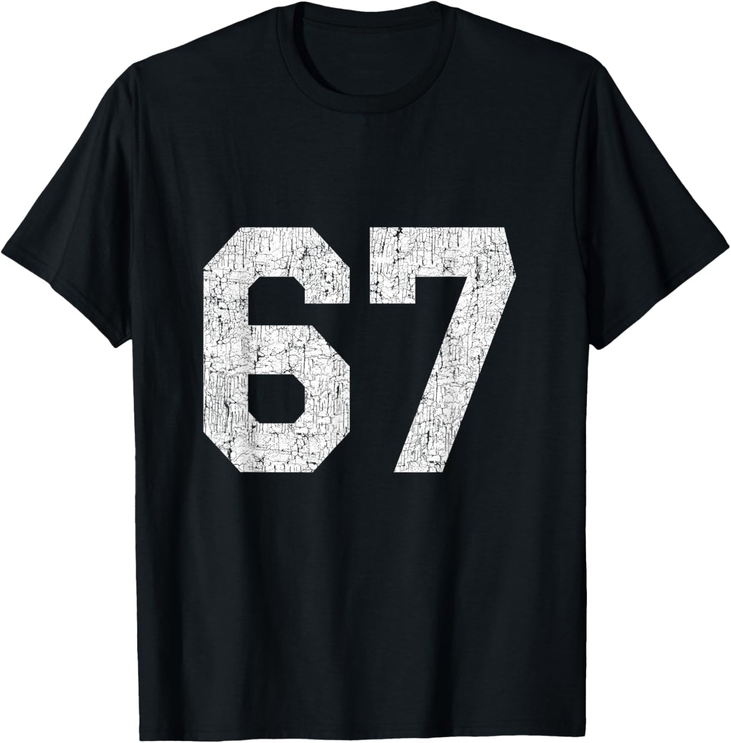 #67 Jersey Uniform Varsity Sports Number, 67th Birthday T-Shirt - T-Shirt | Black