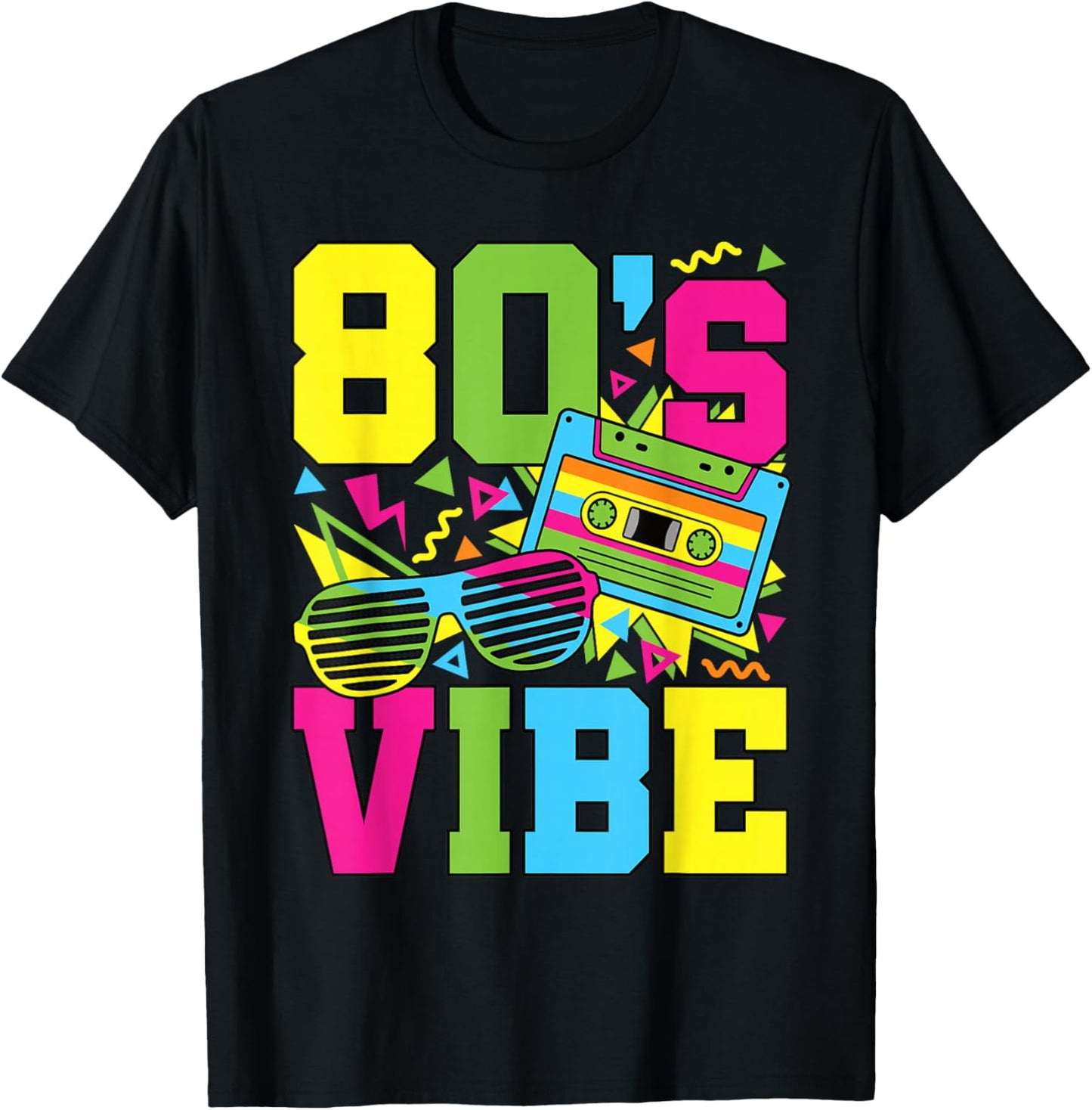 80's Vibe Retro 1980s 80s Style Party Outfit Men Women Kids T-Shirt - T-Shirt | Black