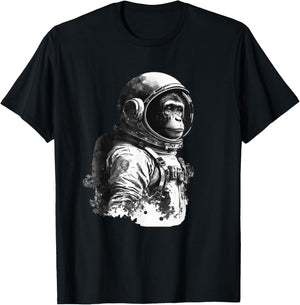 Space Vintage Travel Astronaut Monkey Astronaut T-Shirt - T-Shirt | Black