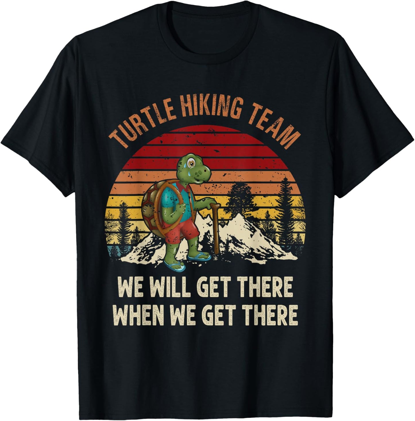 Turtle Hiking Team For Turtle Lover Hiking Travelling T-Shirt - T-Shirt | Black