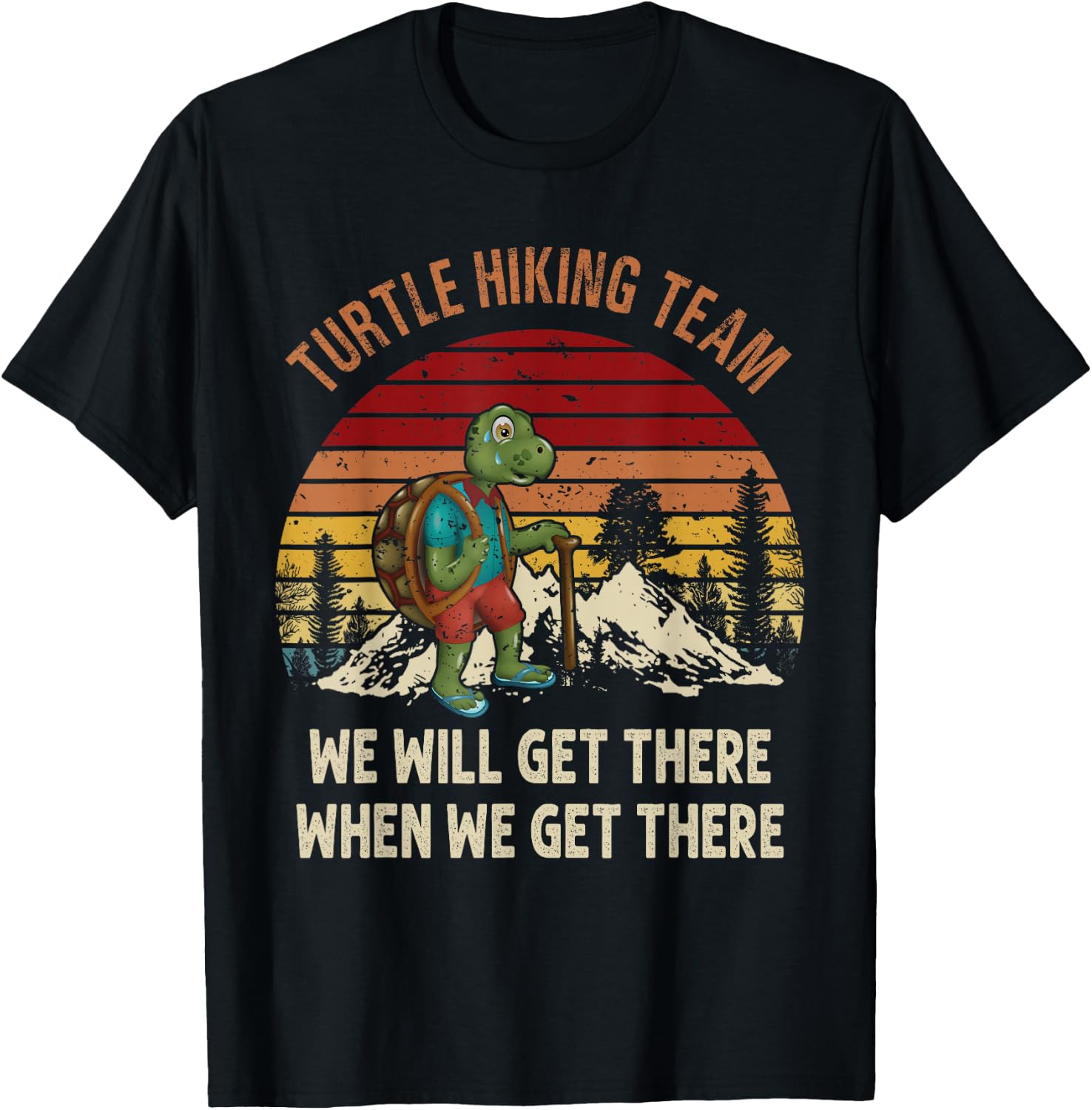 Turtle Hiking Team For Turtle Lover Hiking Travelling T-Shirt - T-Shirt | Black