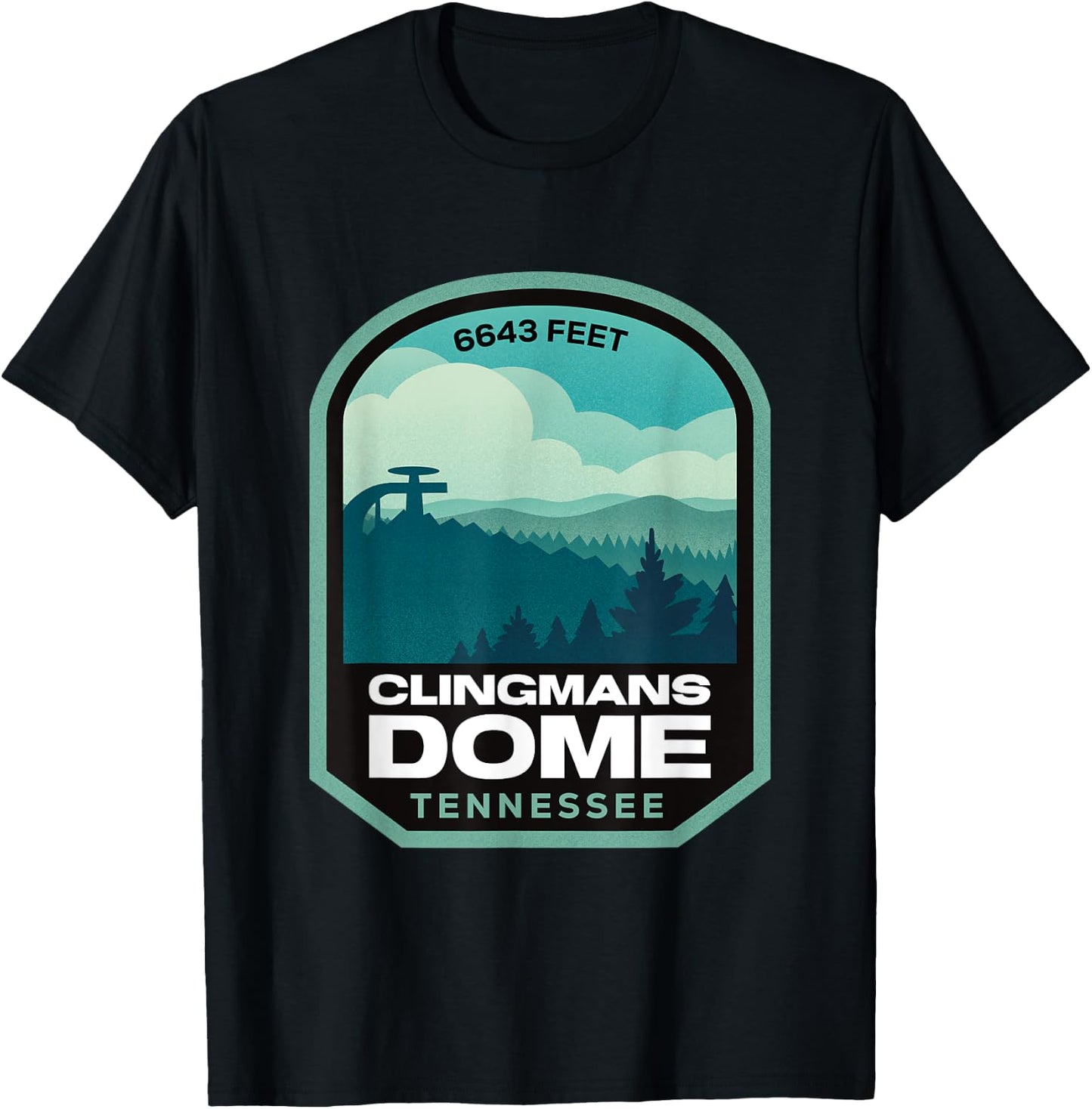 Clingmans Dome Smoky Mountains Tennessee T-Shirt - T-Shirt | Black