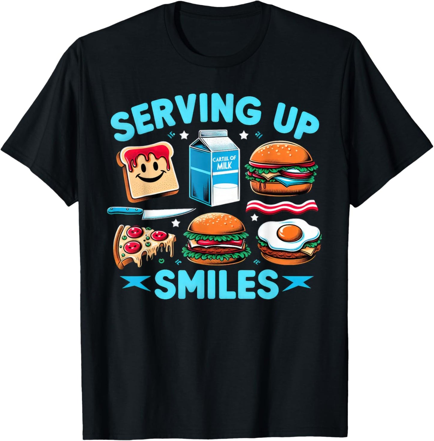 Serving up Smiles Lunch Lady T-Shirt - T-Shirt | Black