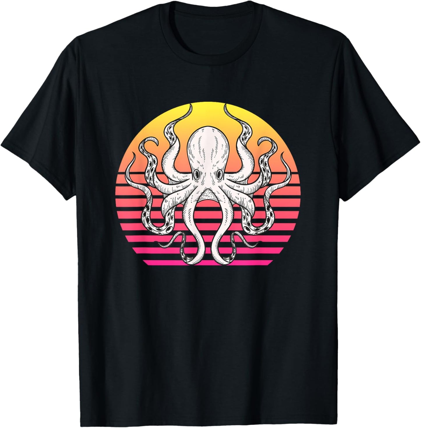 Octopus Retro Gift or Boys T-Shirt - T-Shirt | Black