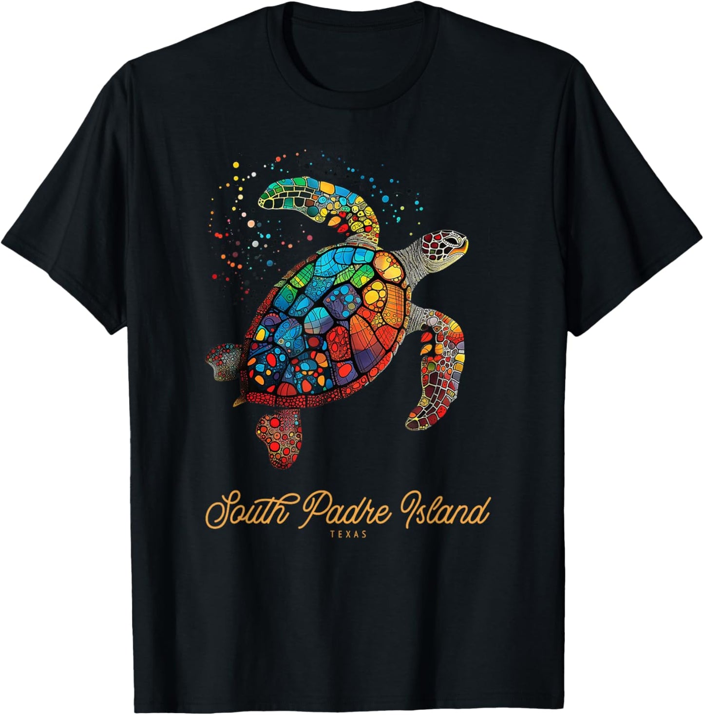 South Padre Island Vintage Retro Texas Sea Turtle Holiday T-Shirt - T-Shirt | Black