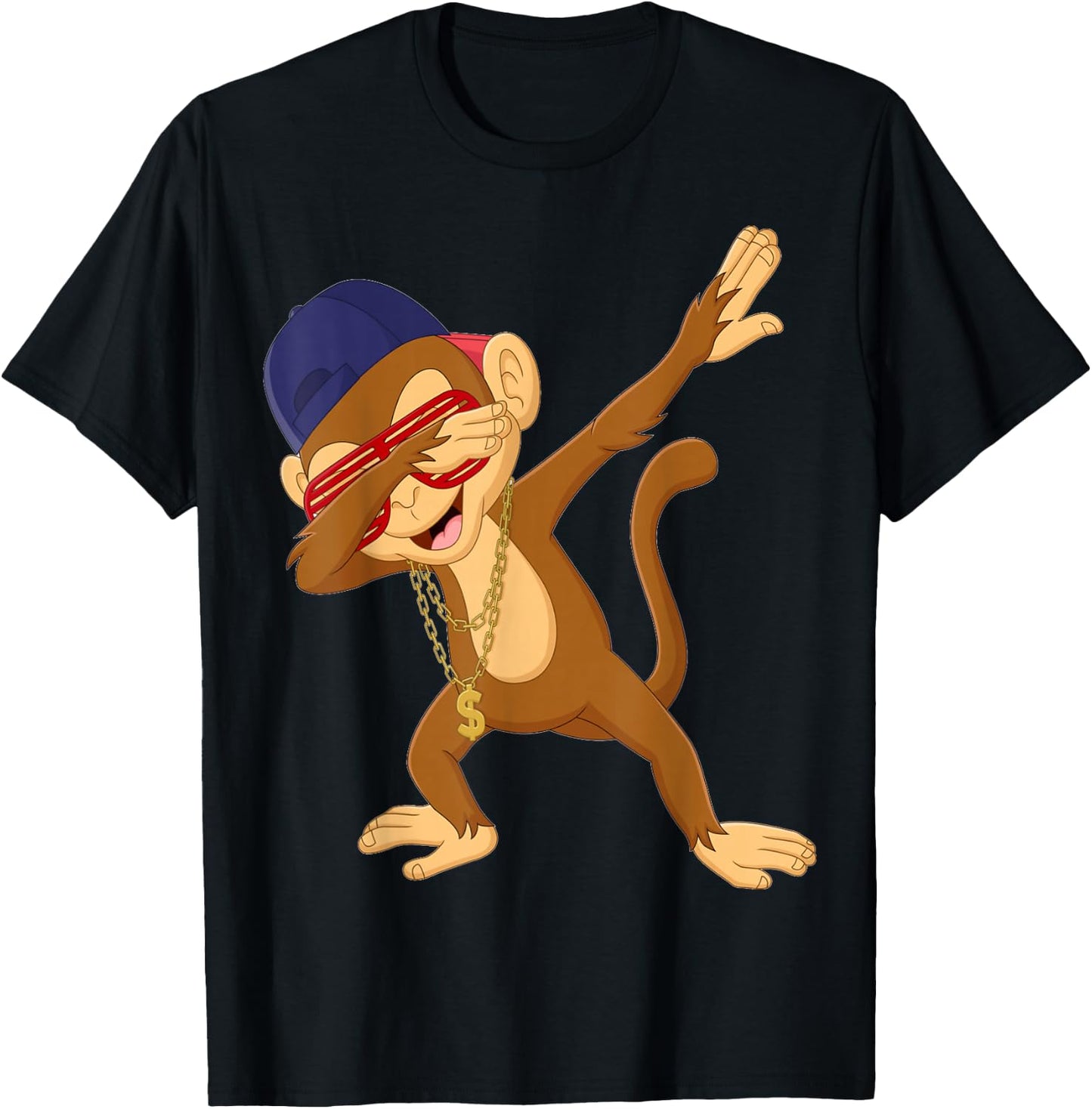 Dabbing Monkey Dab Dance Funny Monkey Graphic T-Shirt - T-Shirt | Black