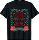 Holiday Lights and Human Rights, Floral Feminist Christmas T-Shirt - T-Shirt | Black
