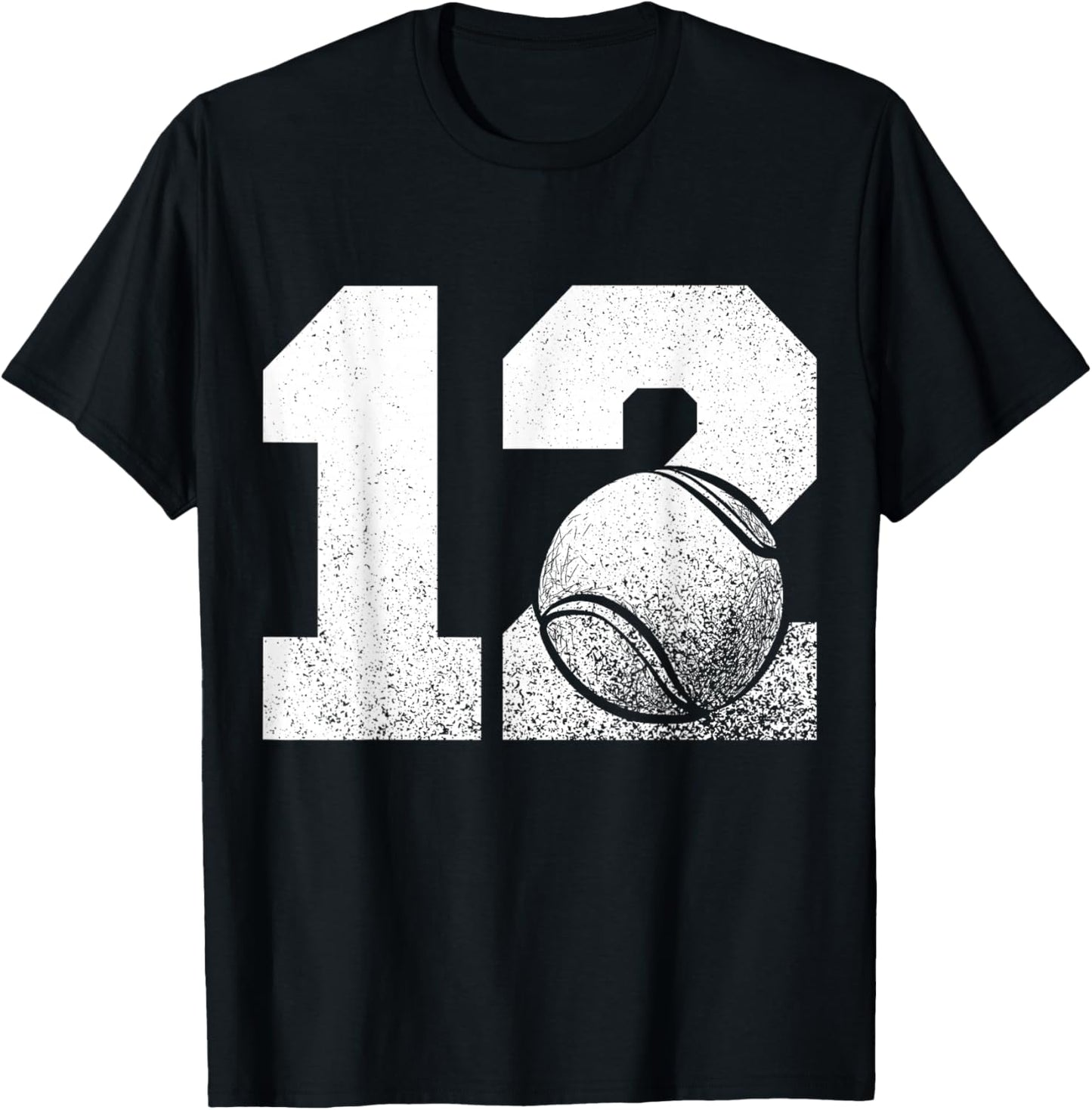 12th Birthday Boy Tennis Player Tennis 12 Years Old T-Shirt - T-Shirt | Black
