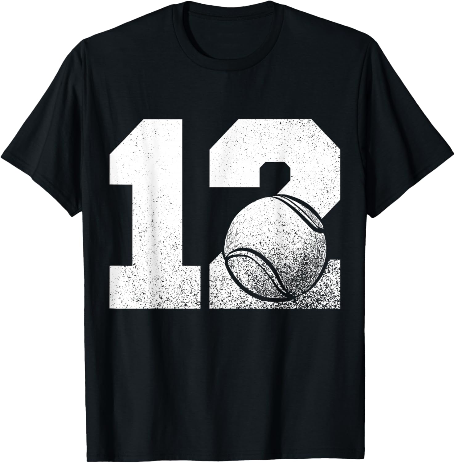 12th Birthday Boy Tennis Player Tennis 12 Years Old T-Shirt - T-Shirt | Black
