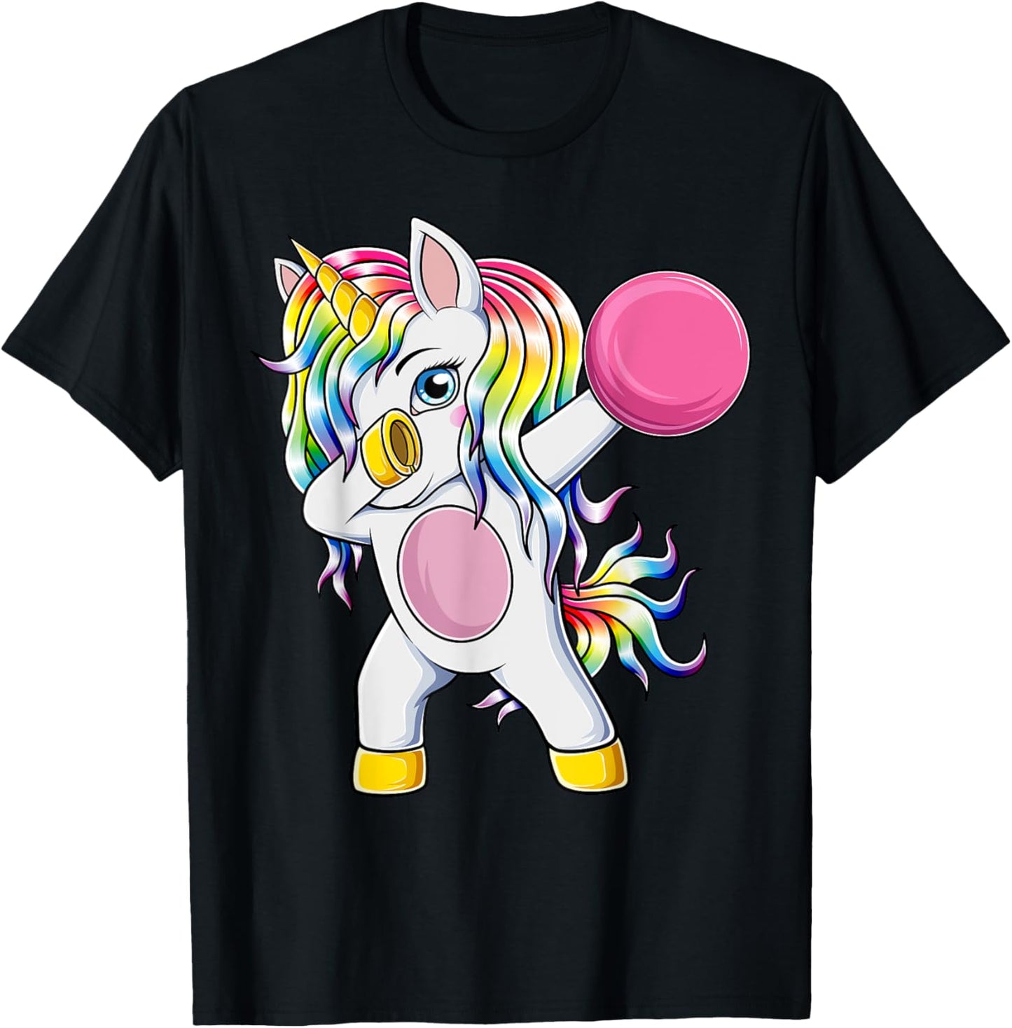 Cute Bowling Unicorn Dab Dance Dabbing Bowler Girls Kids T-Shirt - T-Shirt | Black