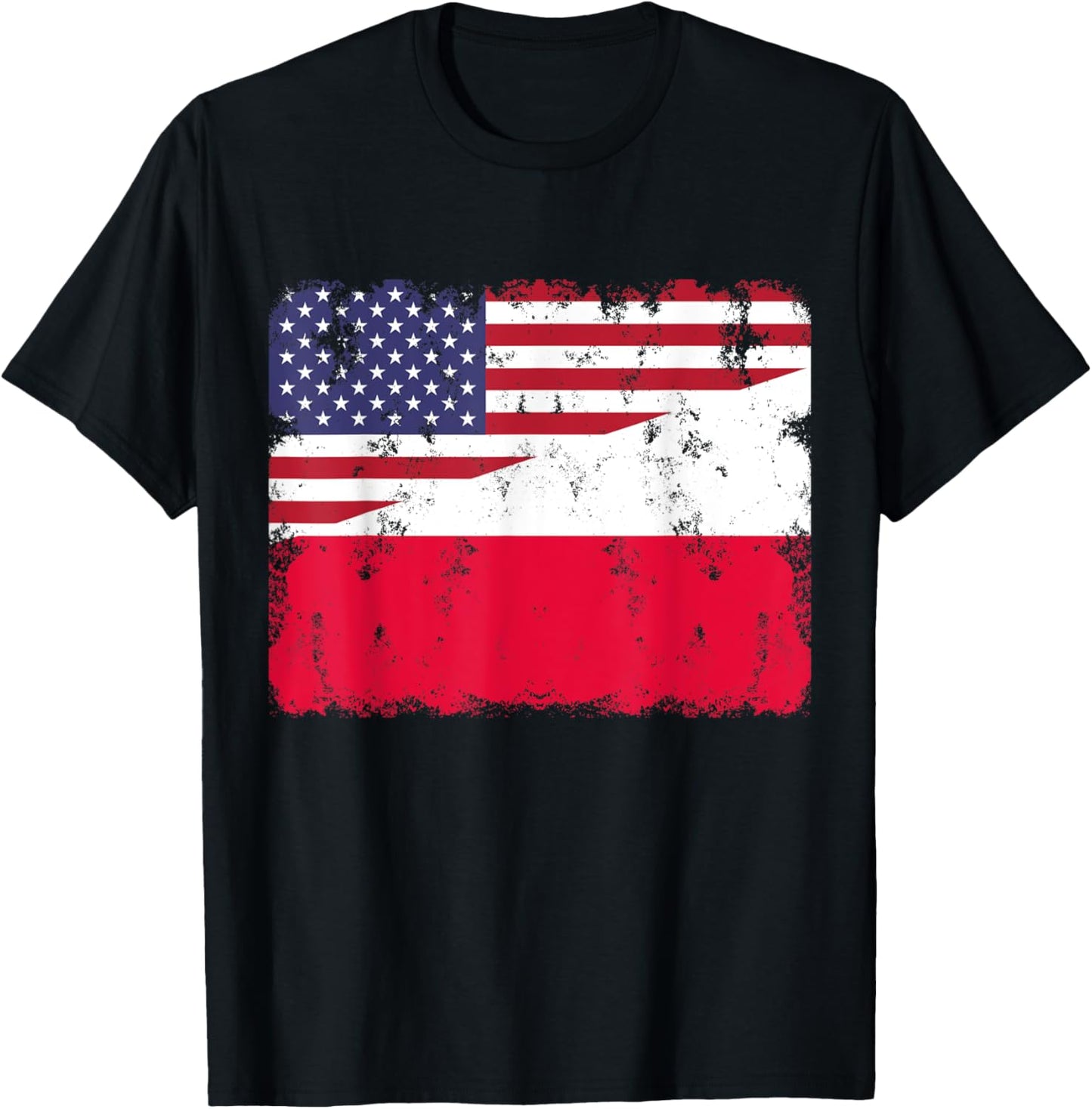 Poland Polska Polish American Flag Pride Heritage T-Shirt - T-Shirt | Black