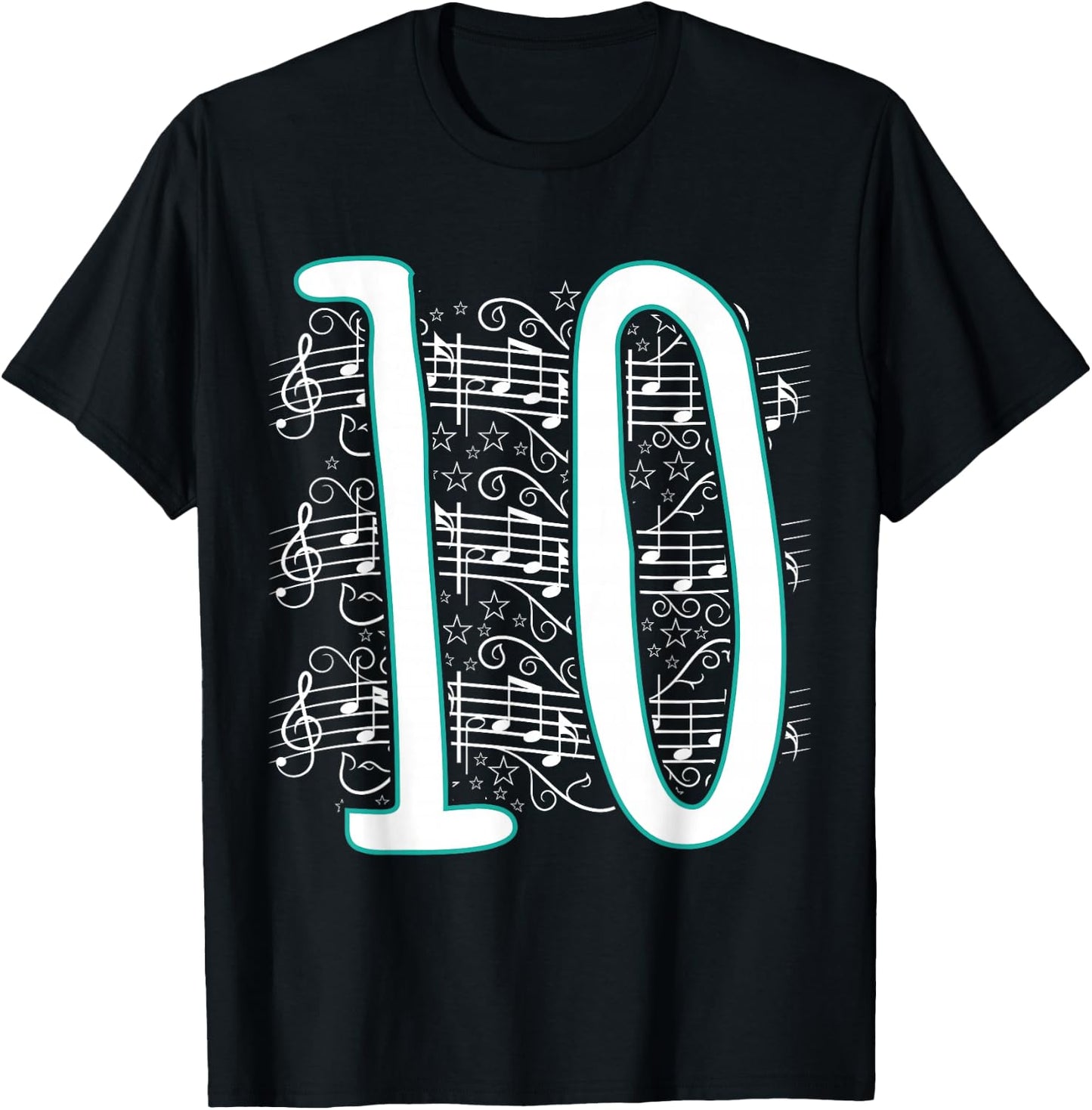 Music Lover - 10th Birthday Gift Design - Musician T-Shirt - T-Shirt | Black