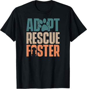 Cute Dog Adoption Rescue - Adopt Rescue Foster Women Girls Kids T-Shirt - T-Shirt | Black