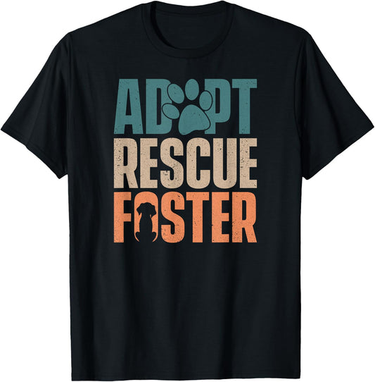 Cute Dog Adoption Rescue - Adopt Rescue Foster Women Girls Kids T-Shirt - T-Shirt | Black