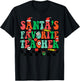 Santas Favorite Teacher Retro Groovy Christmas Xmas Women T-Shirt - T-Shirt | Black