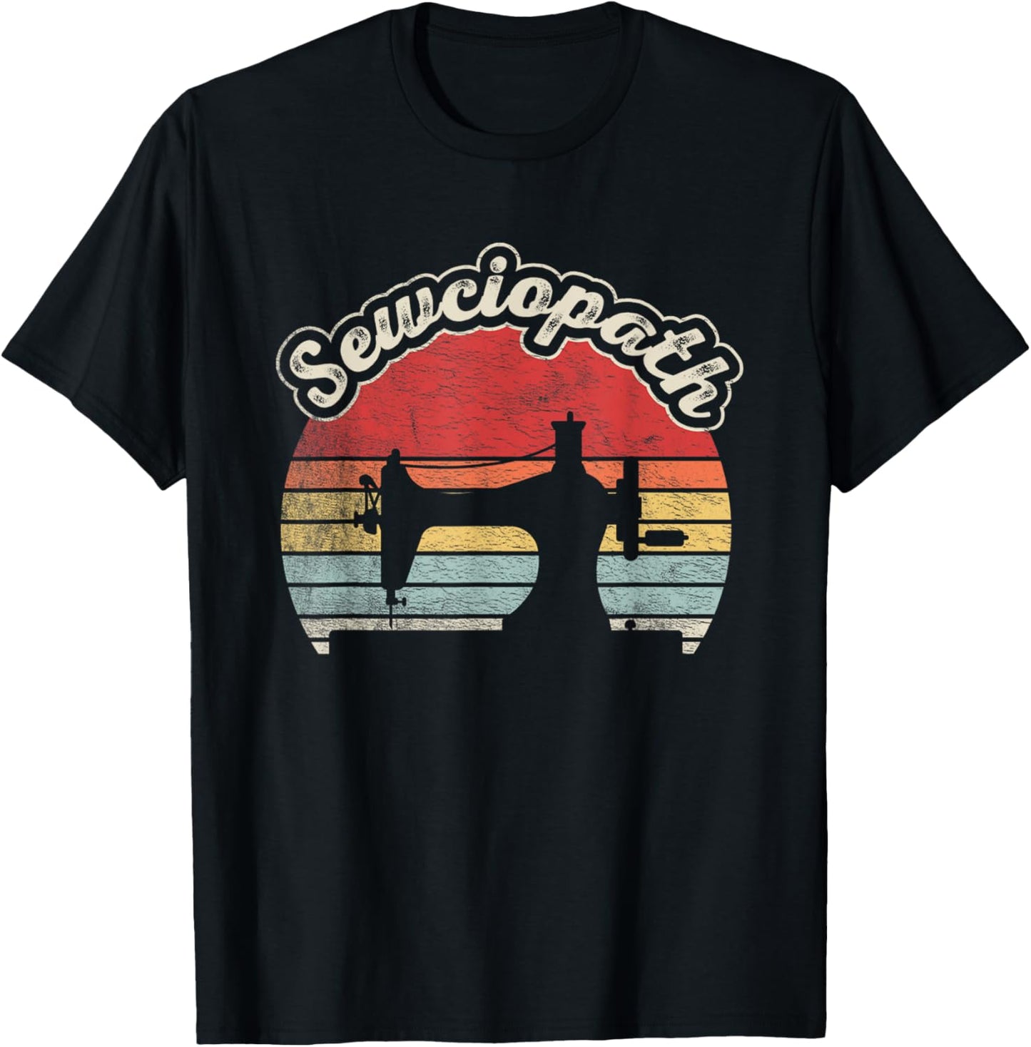 Vintage Sewciopath Funny Sewing Lover Quilter Sewing Machine T-Shirt - T-Shirt | Black