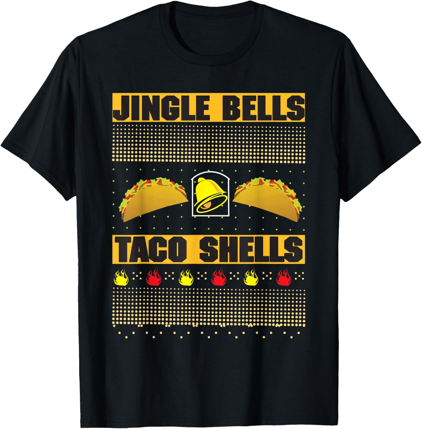 Taco Lover Mexican Food Jingle Bells Taco Shells T-Shirt - T-Shirt | Black