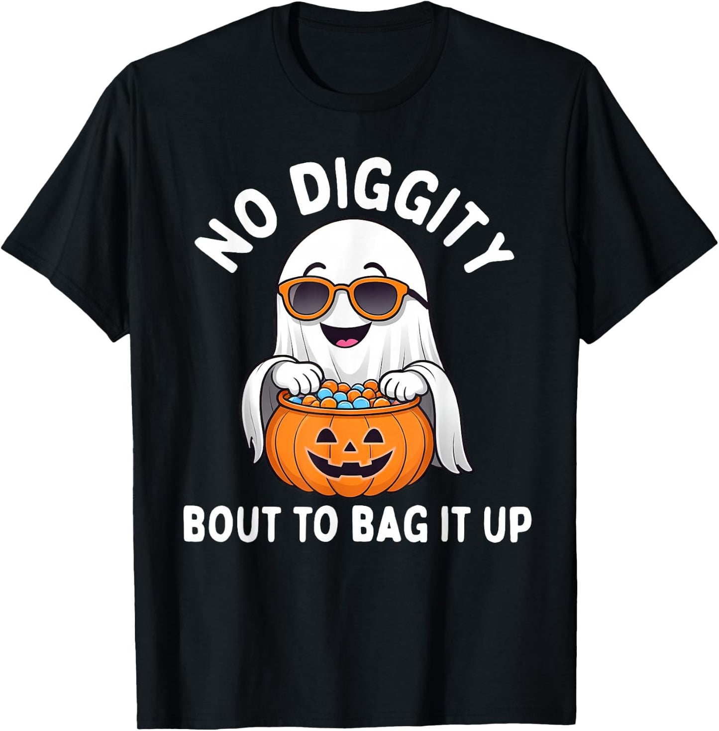 Halloween Ghost No Diggity Bout to Bag it Up Toddler Boys T-Shirt - T-Shirt | Black