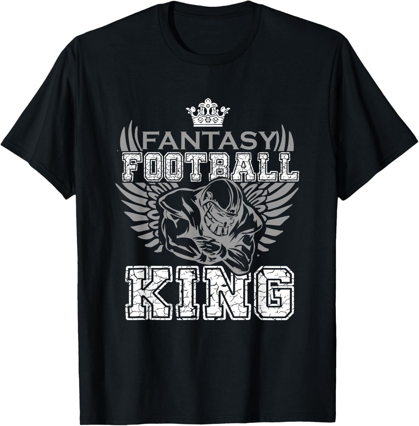 Fantasy Football King Funny Draft Day Champion Party Sports T-Shirt - T-Shirt | Black