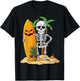 Skeleton Surfing Halloween Hawaii Hawaiian Men Women Surfer T-Shirt - T-Shirt | Black