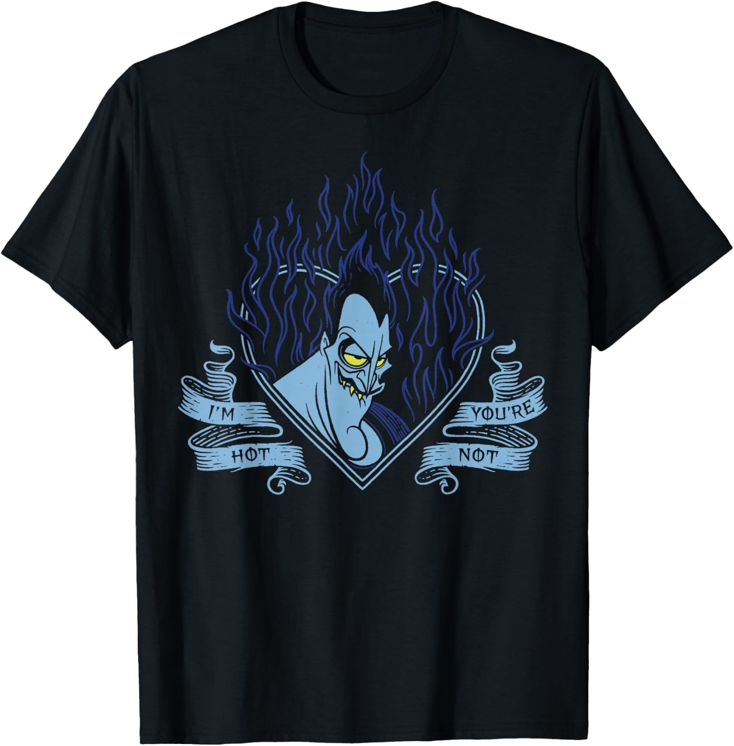 Disney Villains Valentine's Day Hades I'm Hot Heart Vintage T-Shirt - T-Shirt | Black