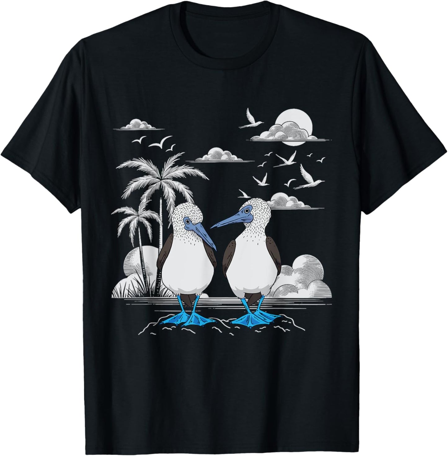 Seabirds Blue Footed Booby Bird Galapagos T-Shirt - T-Shirt | Black