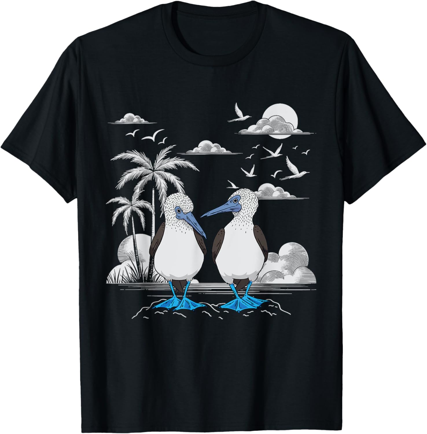 Seabirds Blue Footed Booby Bird Galapagos T-Shirt - T-Shirt | Black