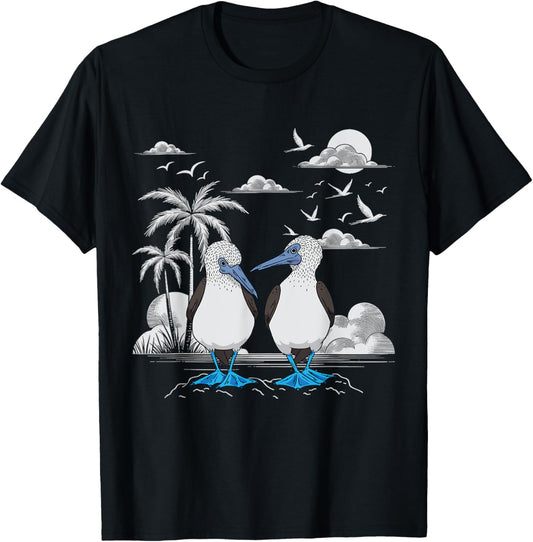 Seabirds Blue Footed Booby Bird Galapagos T-Shirt - T-Shirt | Black