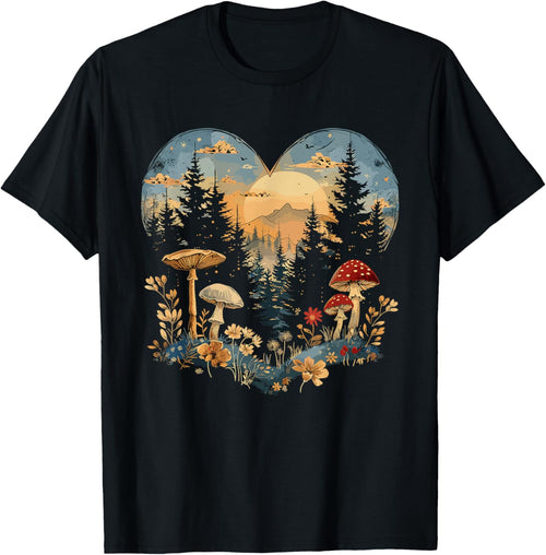 Heart Shaped Cottagecore Mushroom Aesthetic Flower